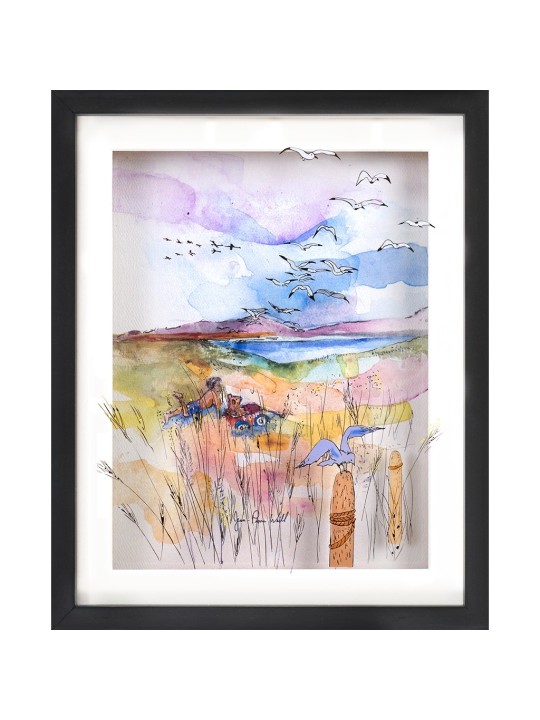 3d Painting On Glass of a Child on the Beach with  , Tu B'Av Gifts , I