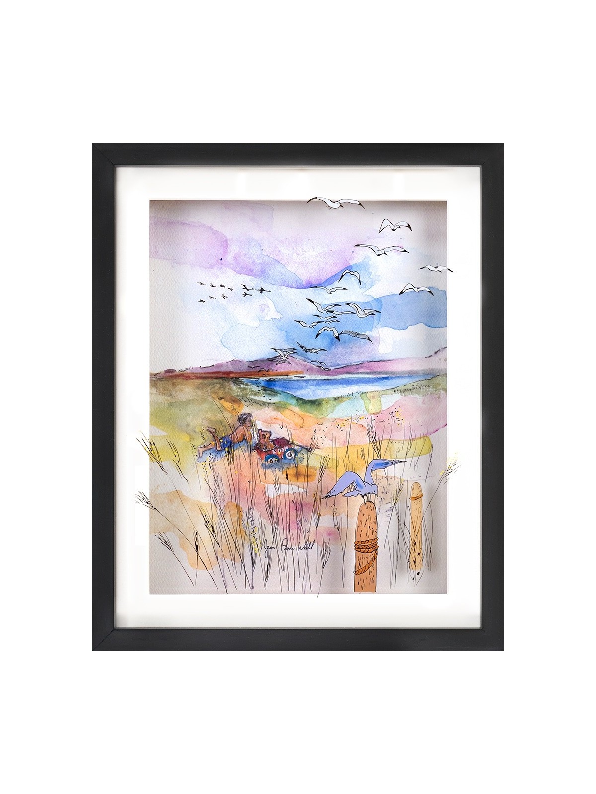 3d Painting On Glass of a Child on the Beach with  , Tu B'Av Gifts , I