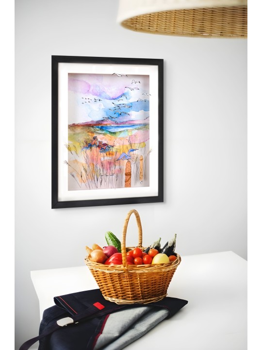 3d Painting On Glass of a Child on the Beach with  , Tu B'Av Gifts , I