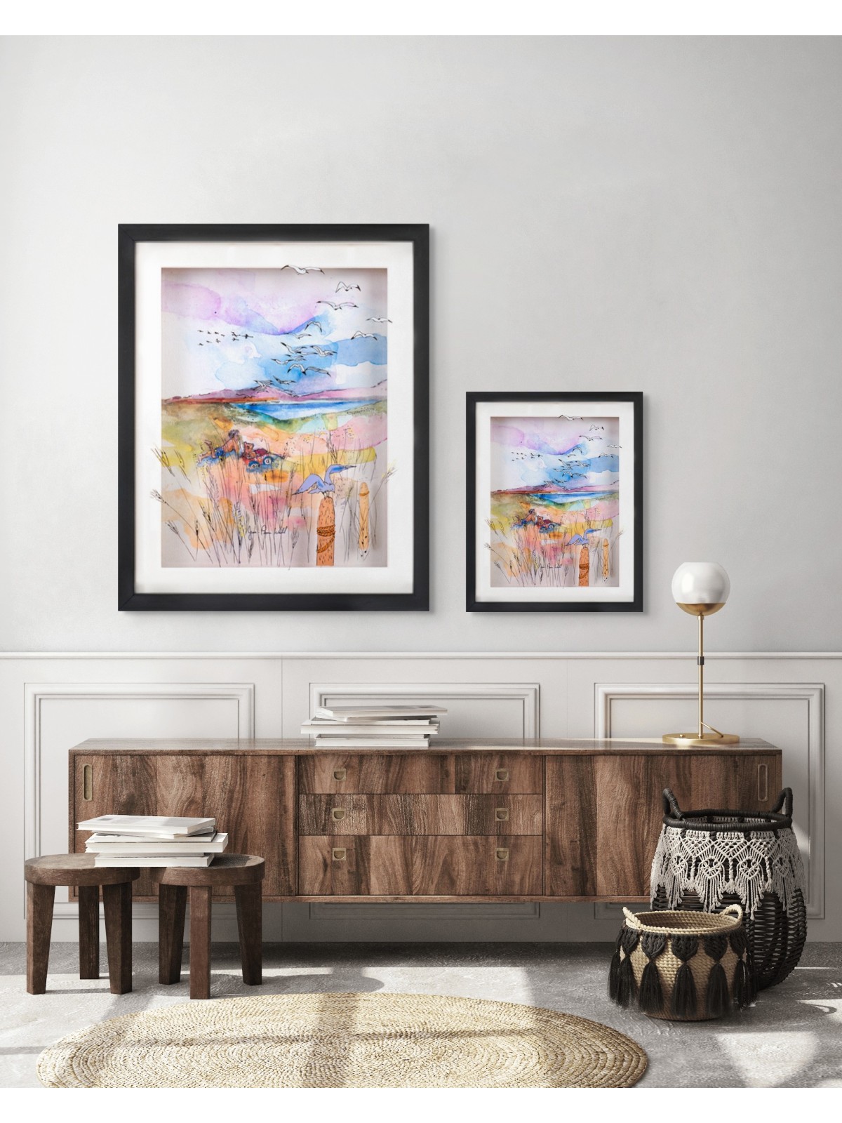 Peinture 3D sur verre d'un enfant sur la plage avec , Cadeaux Tu B'Av , I