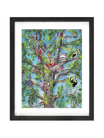 Magical Tree with Winged Friends 3D Glass Artwork  , Tu B'Av Gifts , I