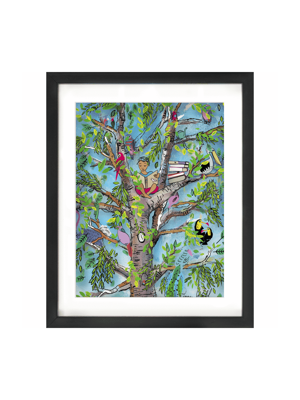 Magical Tree with Winged Friends 3D Glass Artwork  , Tu B'Av Gifts , I
