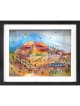 Historical Herodium Mountain 3D Painting on Glass , Jerusalem Painting