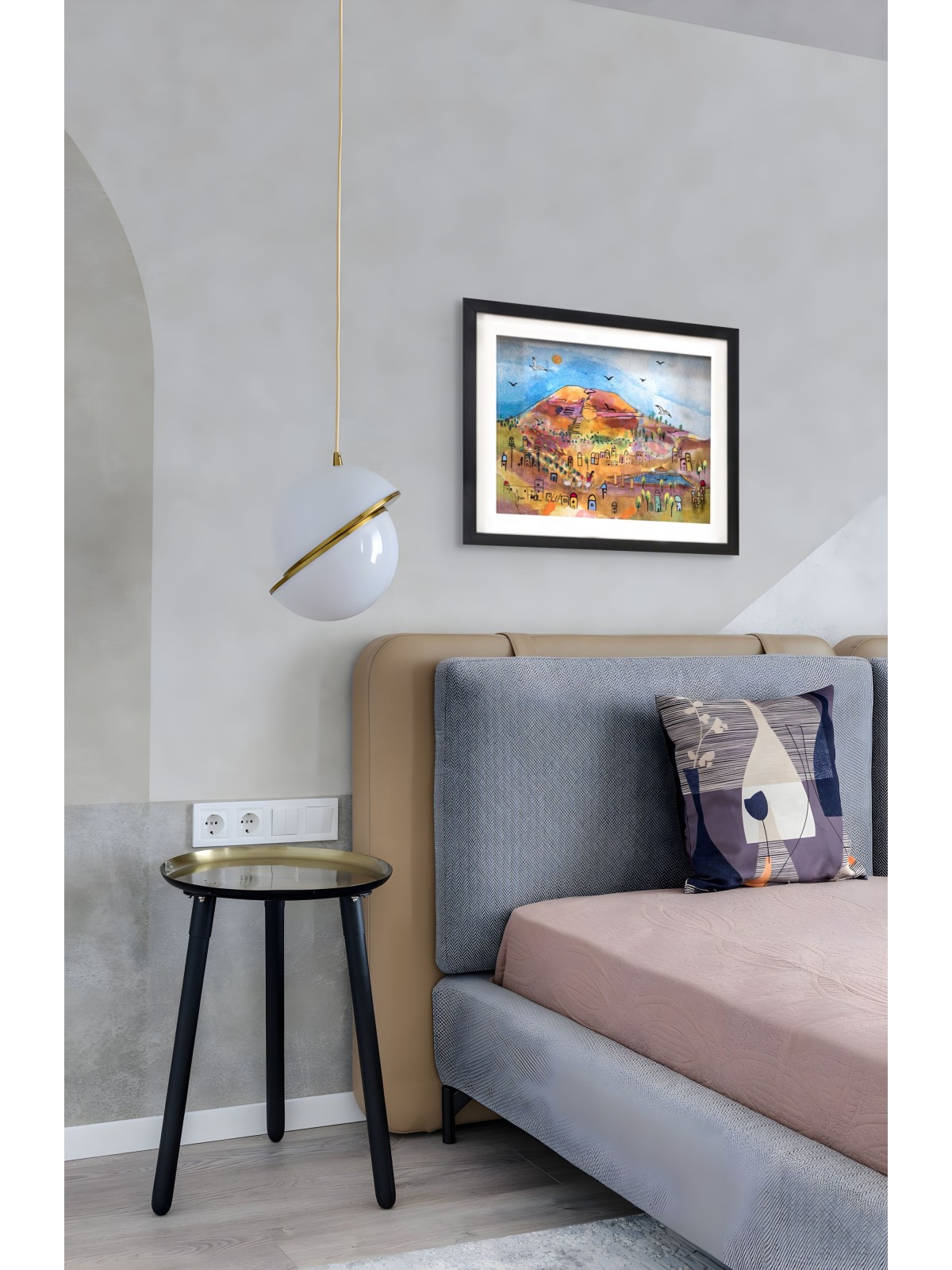 Peinture historique 3D de montagne d’Herodium sur verre, peinture de Jérusalem