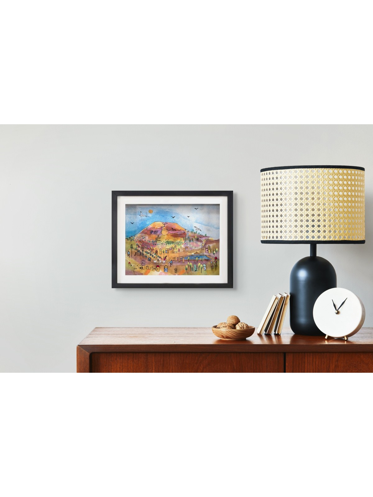 Historical Herodium Mountain 3D Painting on Glass , Jerusalem Painting