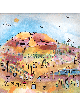Peinture historique 3D de montagne d’Herodium sur verre, peinture de Jérusalem
