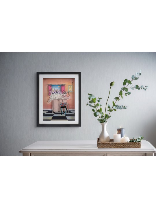 Chic Cat in the City 3D Glass Painting for Cat Lov , Tu B'Av Gifts , I