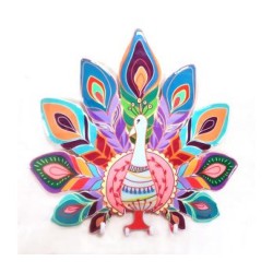 Yair Emanuel Wall Key Hanger Colorful Peacock | Clocks