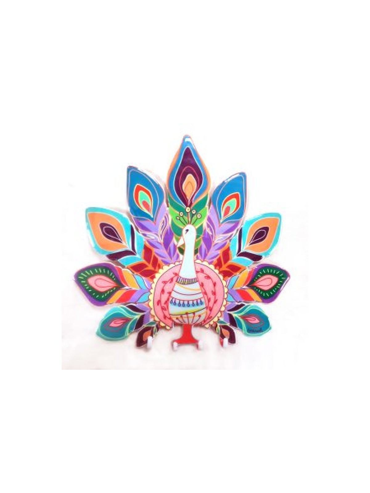 Yair Emanuel Wall Key Hanger Colorful Peacock | Clocks