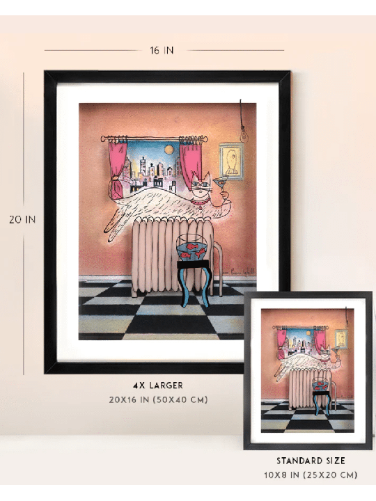 Chat chic dans la ville Peinture sur verre 3D pour Cat Lov , Cadeaux Tu B'Av , I