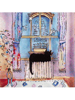 Cage à oiseaux ouverte et chat, illustration en verre 3D, cadeau pour Ca, cadeaux Tu B'Av, I
