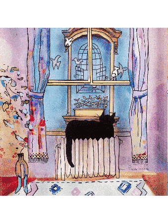 Open Birdcage and Cat 3D Glass Artwork Gift for Ca , Tu B'Av Gifts , I