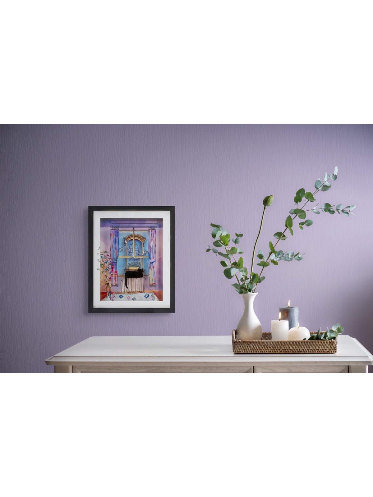Open Birdcage and Cat 3D Glass Artwork Gift for Ca , Tu B'Av Gifts , I