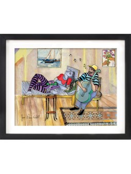 Seaside Serenade Romantic 3D Painting on Glass , Tu B'Av Gifts , Israe