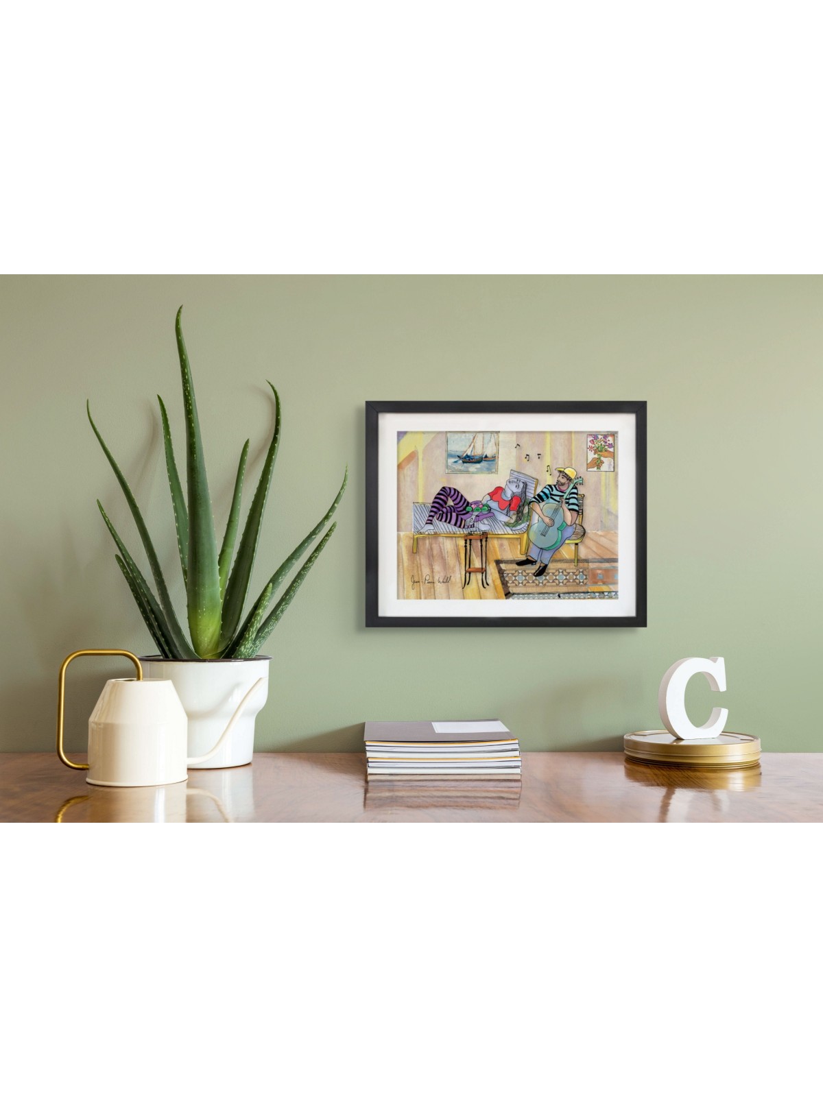 Seaside Serenade Romantic 3D Painting on Glass , Tu B'Av Gifts , Israe