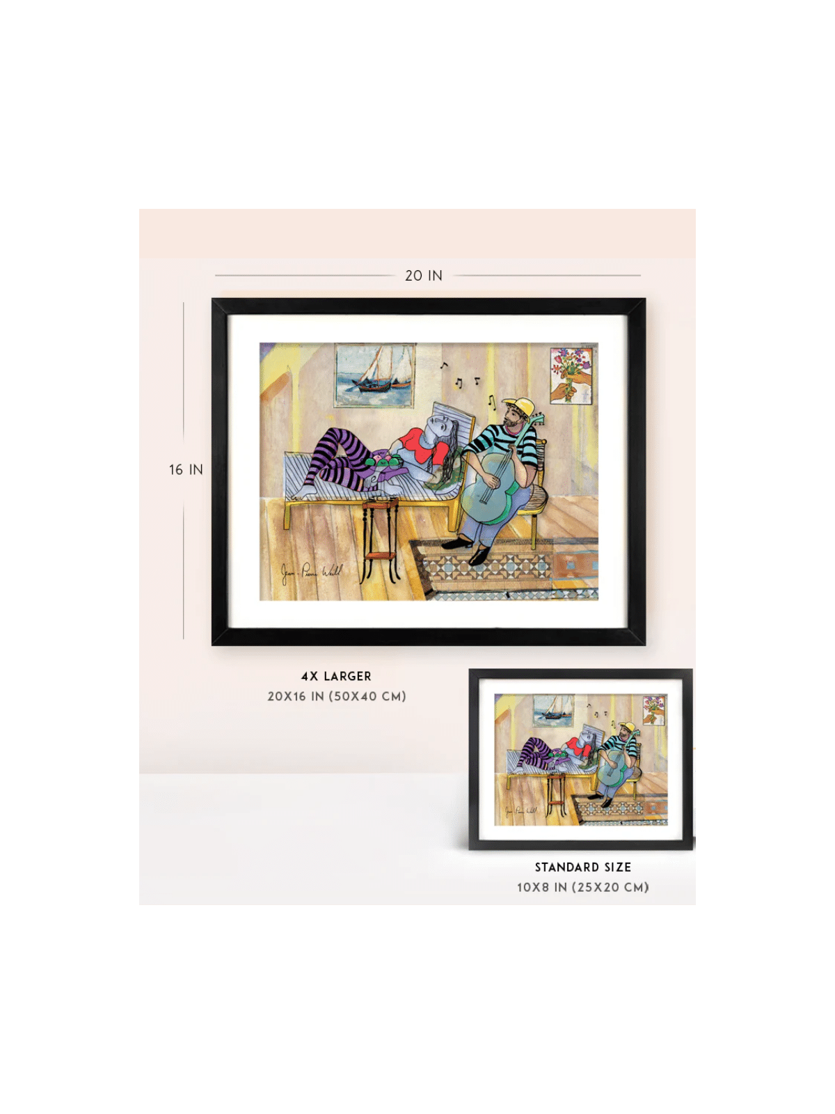 Seaside Serenade Romantique Peinture 3D sur verre , Cadeaux Tu B'Av , Israe