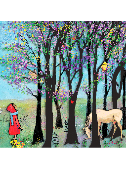 Peinture 3D sur verre de forêt magique colorée Wi , Cadeaux Tu B'Av , I
