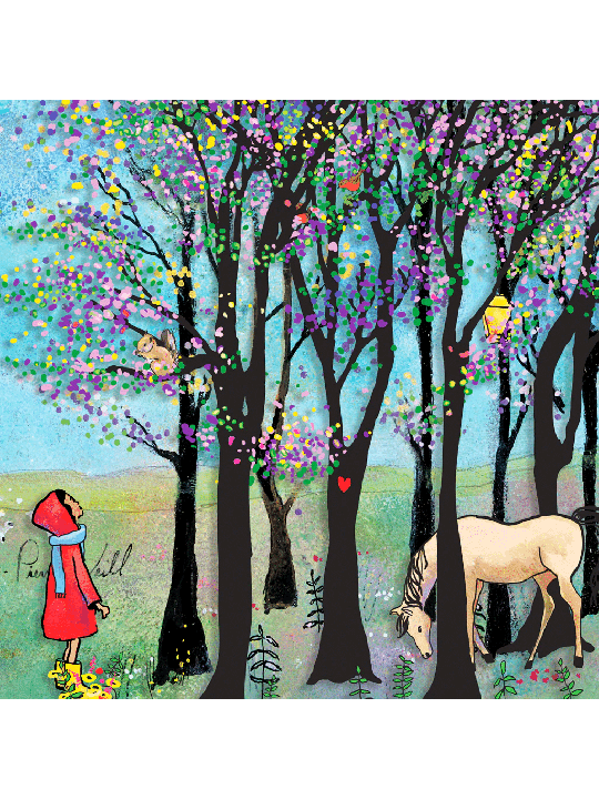3D Painting on Glass of Colorful Magical Forest Wi , Tu B'Av Gifts , I