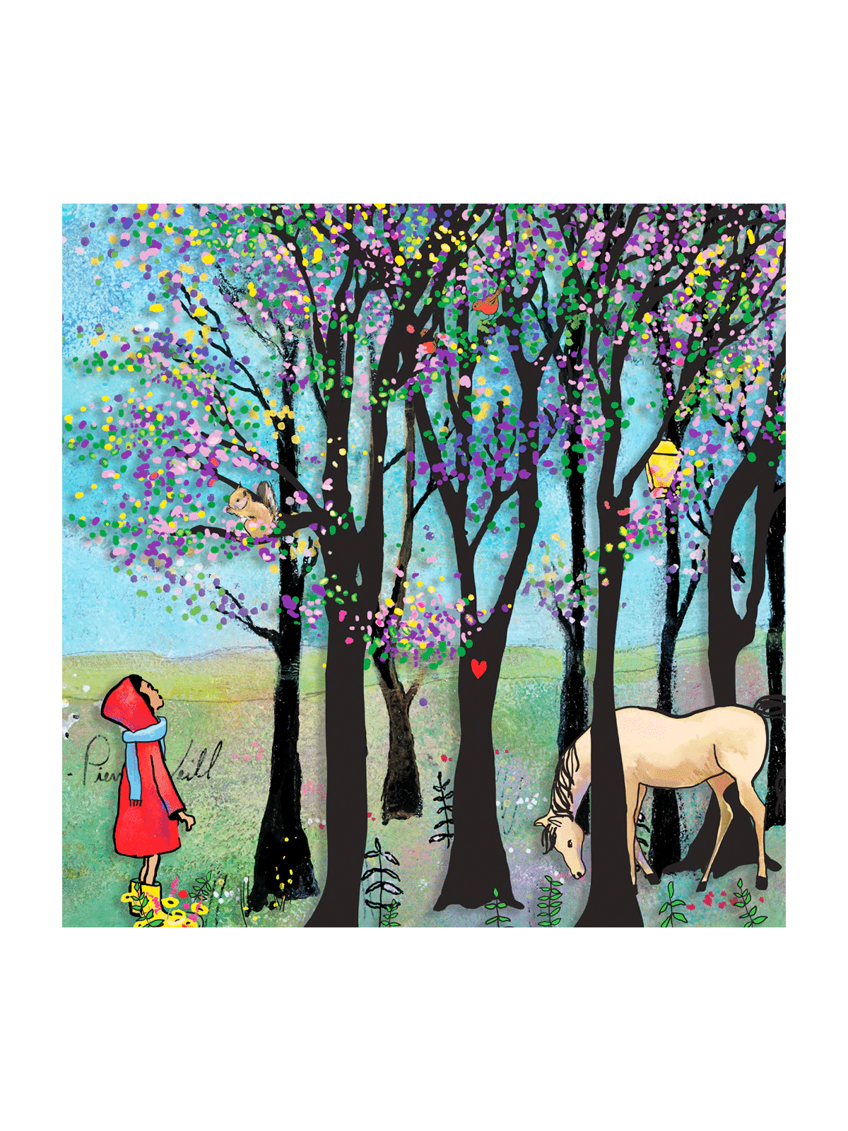 Peinture 3D sur verre de forêt magique colorée Wi , Cadeaux Tu B'Av , I