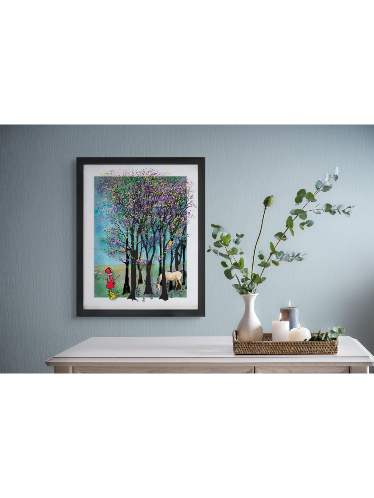 Peinture 3D sur verre de forêt magique colorée Wi , Cadeaux Tu B'Av , I