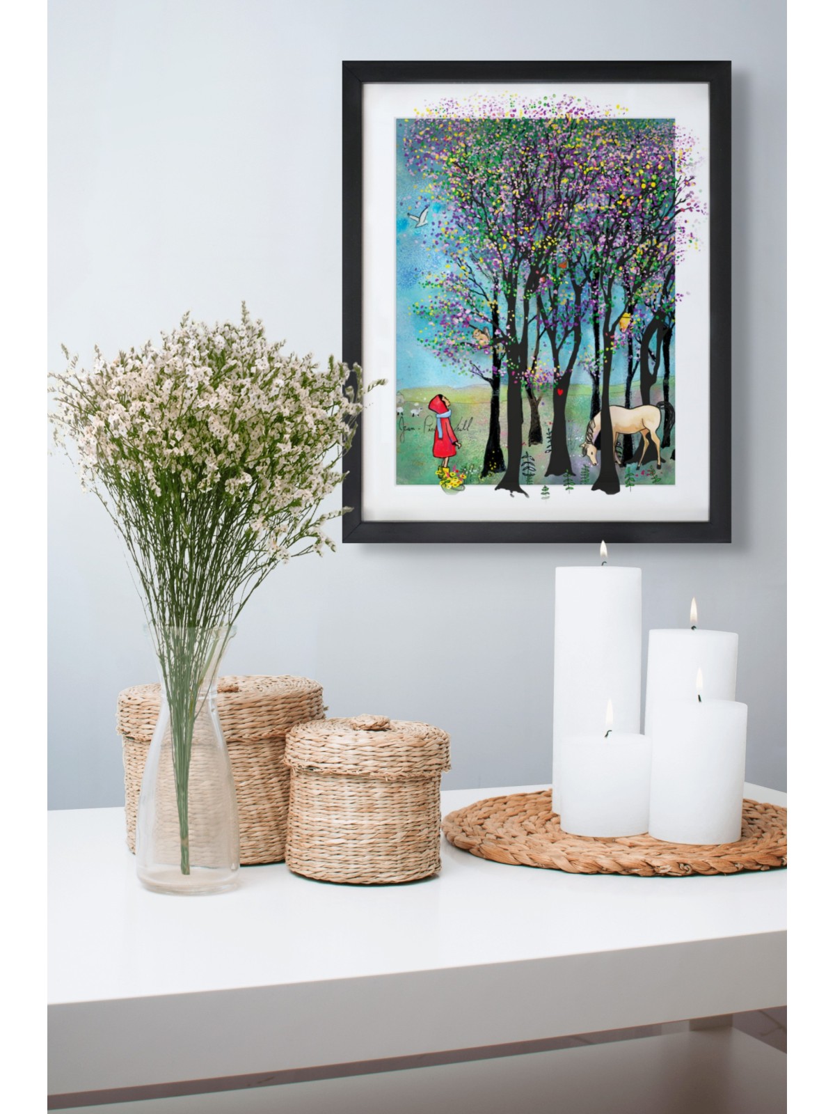 Peinture 3D sur verre de forêt magique colorée Wi , Cadeaux Tu B'Av , I