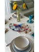 Plat coloré de Pessa'h de forme de peintre avec l'arc en verre, Pl de Seder en aluminium
