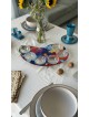 Plat coloré de Pessa'h de forme de peintre avec l'arc en verre, Pl de Seder en aluminium