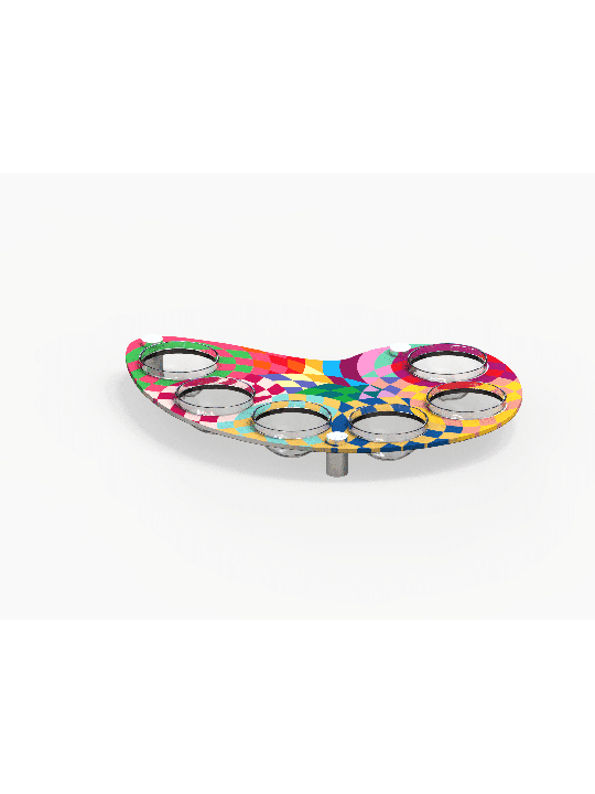 Plat coloré de Pessa'h de forme de peintre avec l'arc en verre, Pl de Seder en aluminium