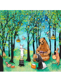 Forest Animals 3D Glass Art for Joyful Kids Room A , Tu B'Av Gifts , I