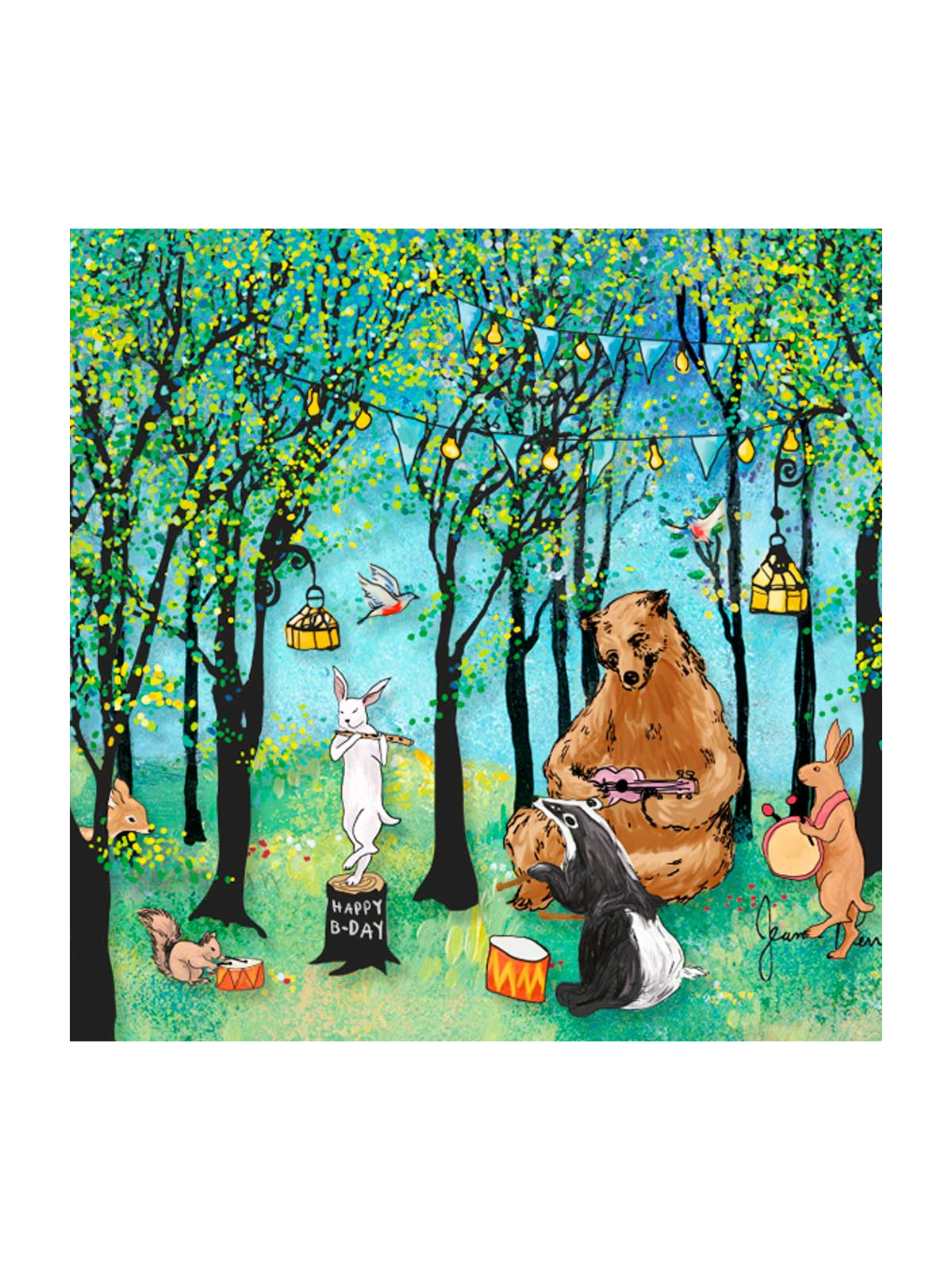Animaux de la forêt Art en verre 3D pour chambre d'enfants joyeux A, cadeaux Tu B'Av, I