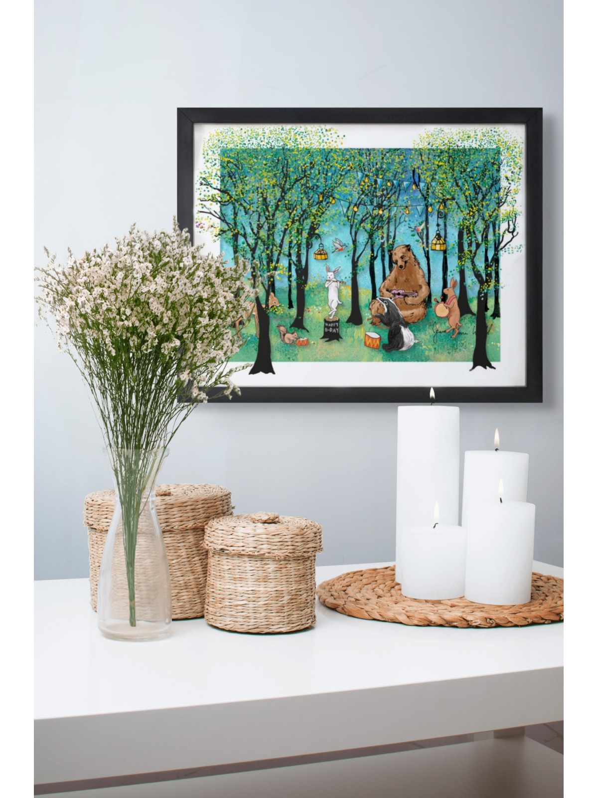 Forest Animals 3D Glass Art for Joyful Kids Room A , Tu B'Av Gifts , I