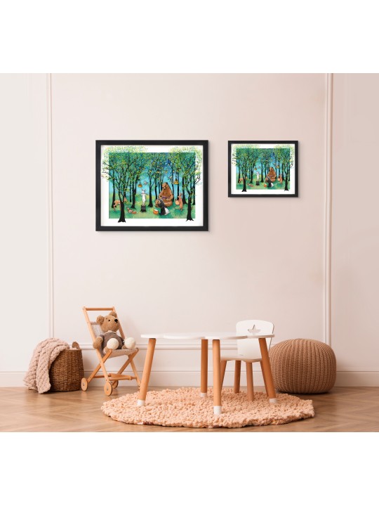 Forest Animals 3D Glass Art for Joyful Kids Room A , Tu B'Av Gifts , I