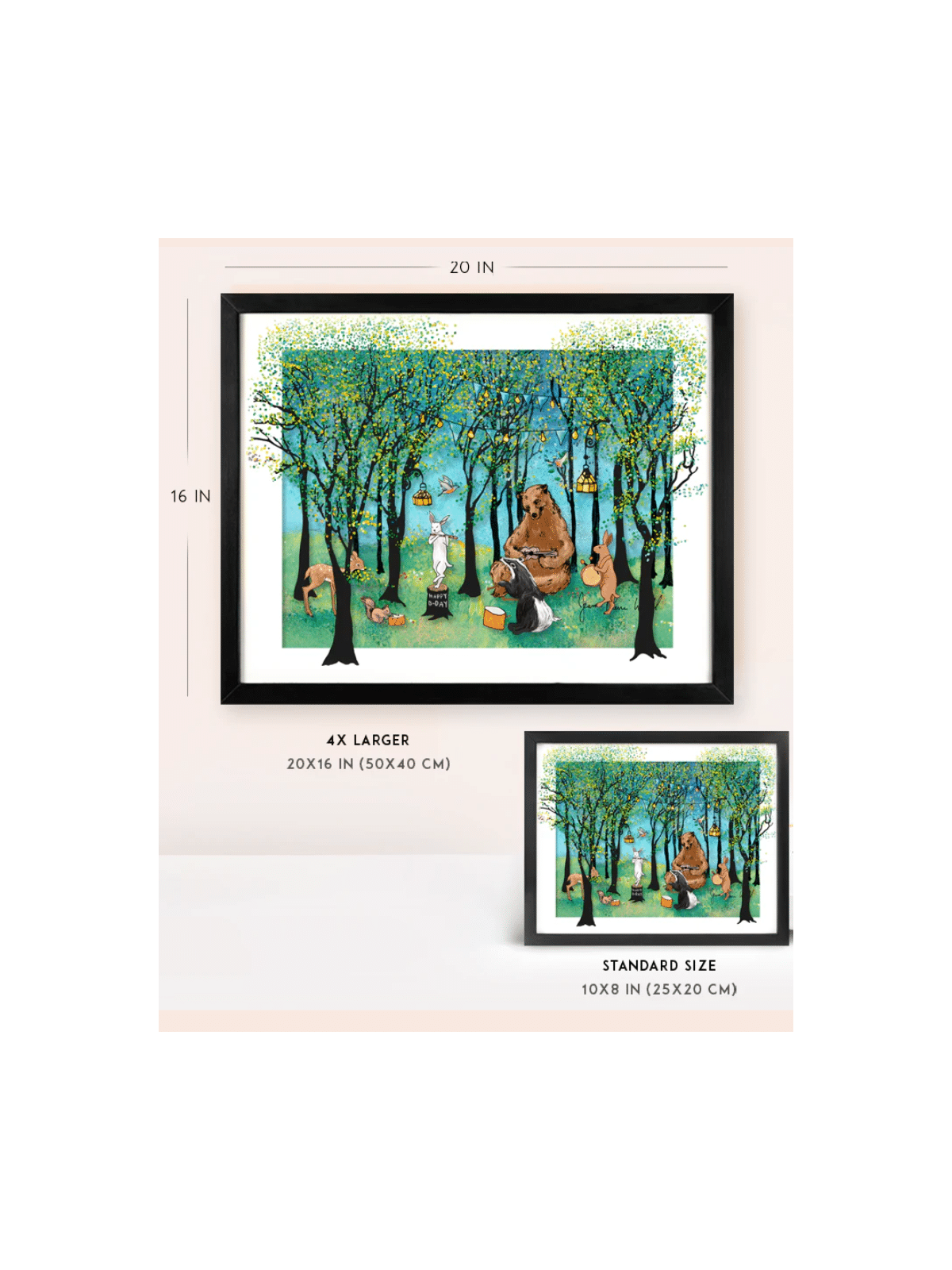 Forest Animals 3D Glass Art for Joyful Kids Room A , Tu B'Av Gifts , I