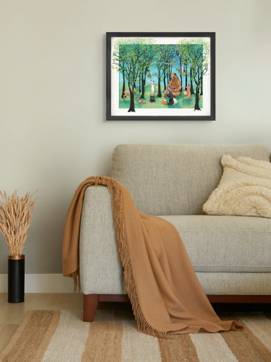 Animaux de la forêt Art en verre 3D pour chambre d'enfants joyeux A, cadeaux Tu B'Av, I