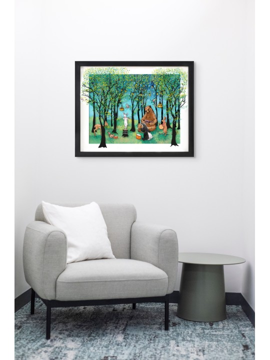 Forest Animals 3D Glass Art for Joyful Kids Room A , Tu B'Av Gifts , I