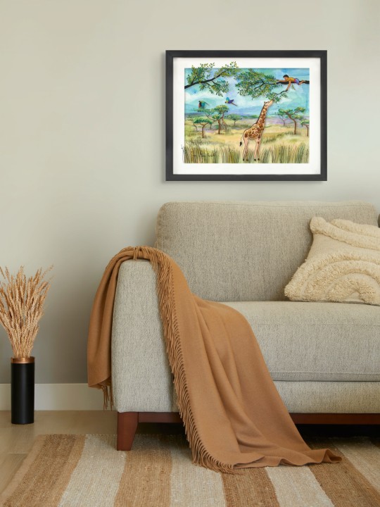 Safari Adventure Of Child On a Tree Feeding a Gira , Tu B'Av Gifts , I