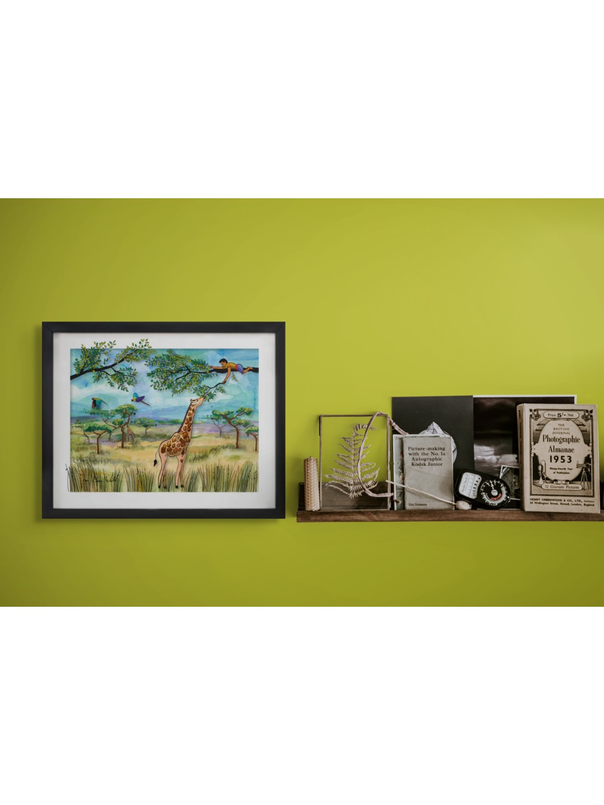 Safari Adventure Of Child On a Tree Feeding a Gira , Tu B'Av Gifts , I