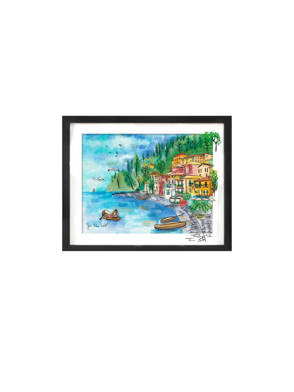 Charme côtier italien multicolore 3D Glass Art fo , Cadeaux Tu B'Av , I