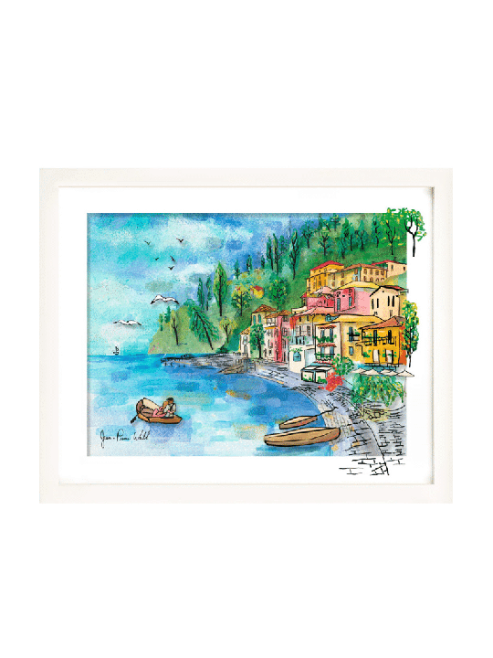 Multicolored Italian Coastal Charm 3D Glass Art fo , Tu B'Av Gifts , I