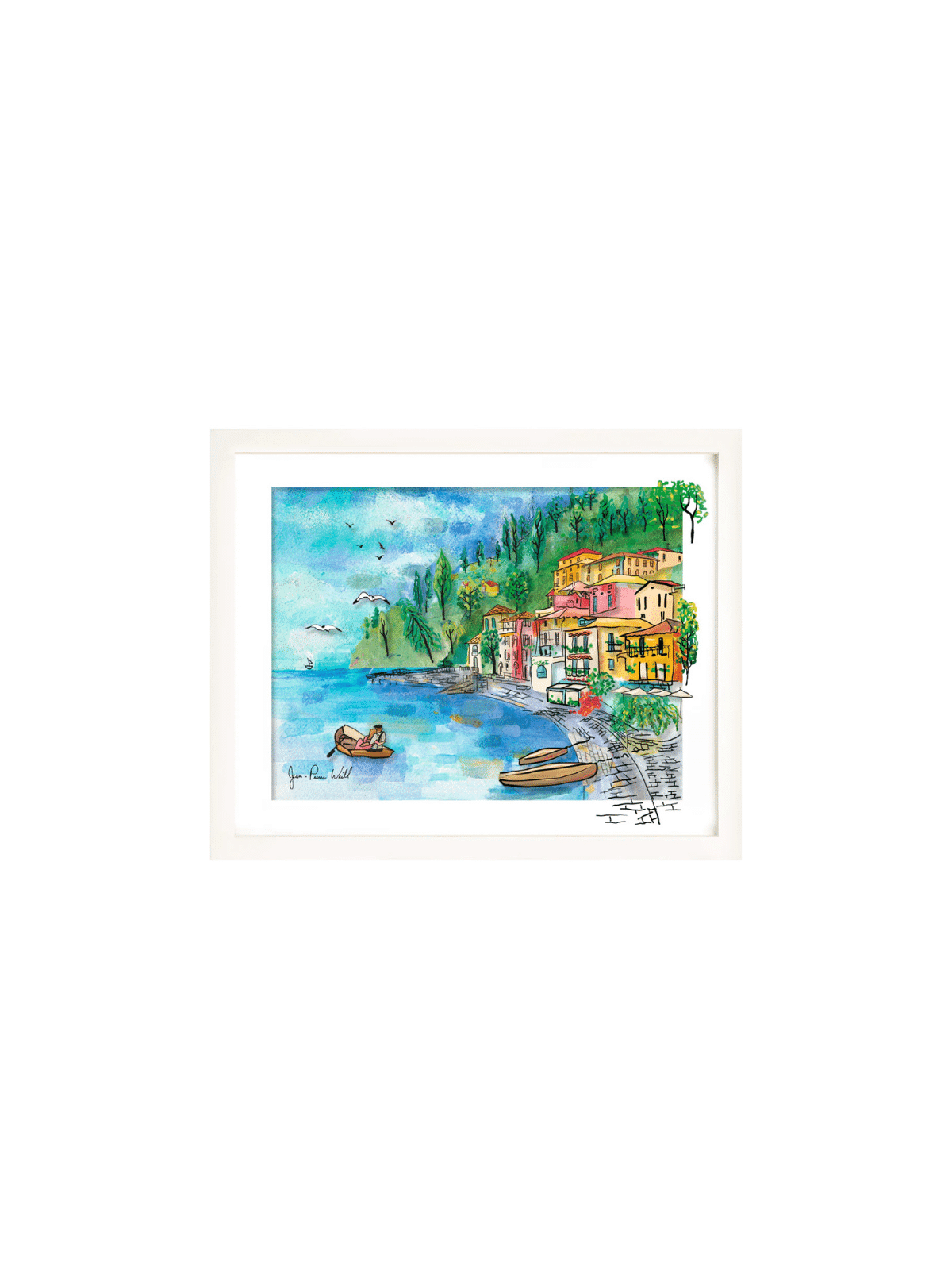 Charme côtier italien multicolore 3D Glass Art fo , Cadeaux Tu B'Av , I