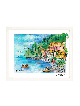 Multicolored Italian Coastal Charm 3D Glass Art fo , Tu B'Av Gifts , I