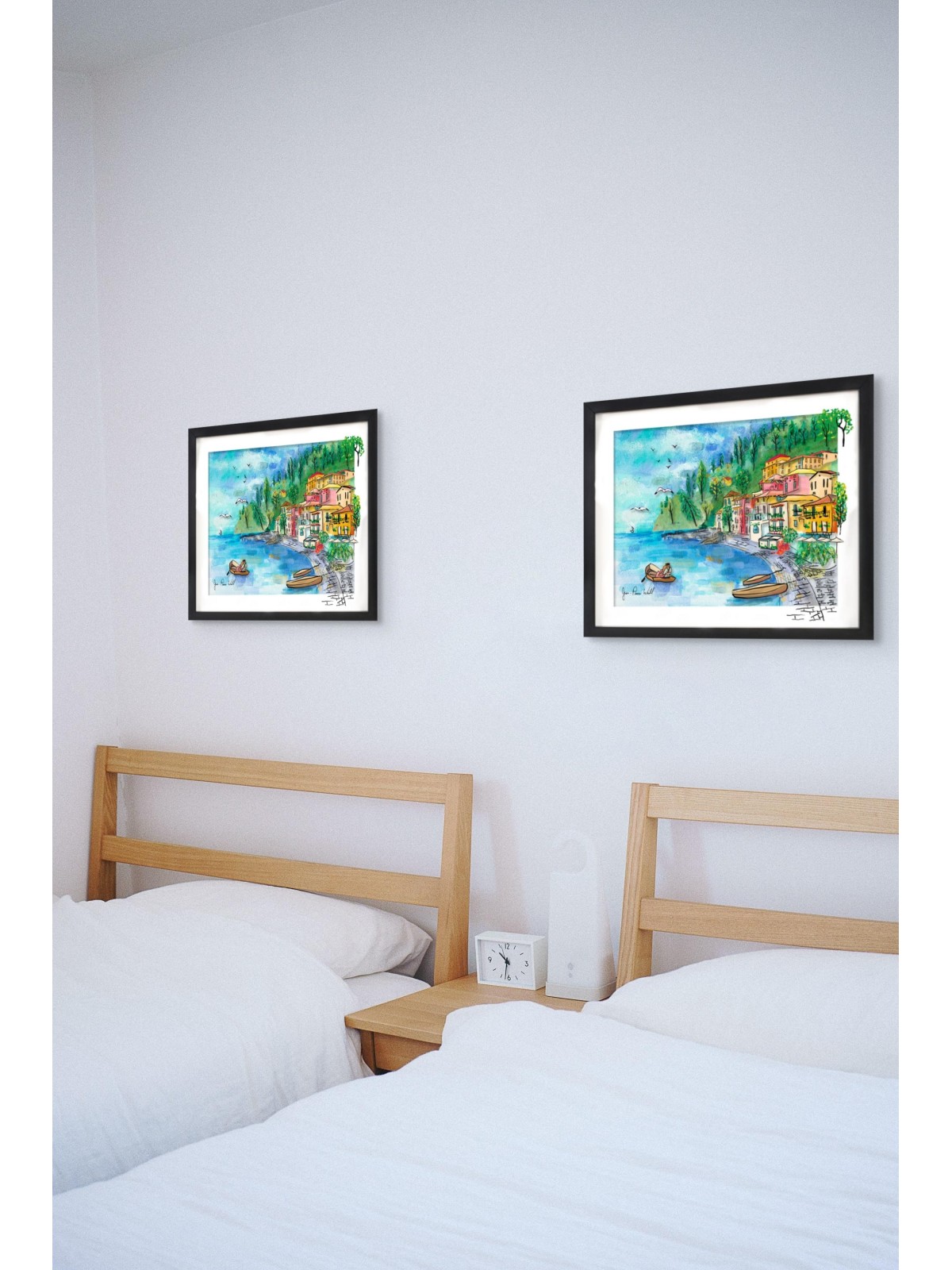Charme côtier italien multicolore 3D Glass Art fo , Cadeaux Tu B'Av , I
