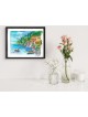 Charme côtier italien multicolore 3D Glass Art fo , Cadeaux Tu B'Av , I