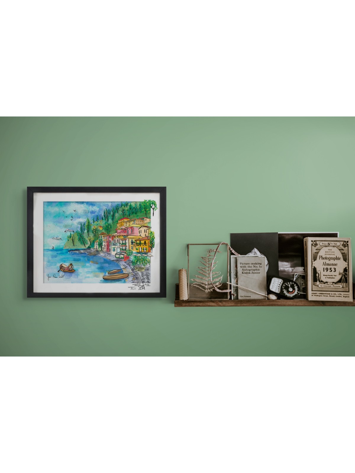 Charme côtier italien multicolore 3D Glass Art fo , Cadeaux Tu B'Av , I