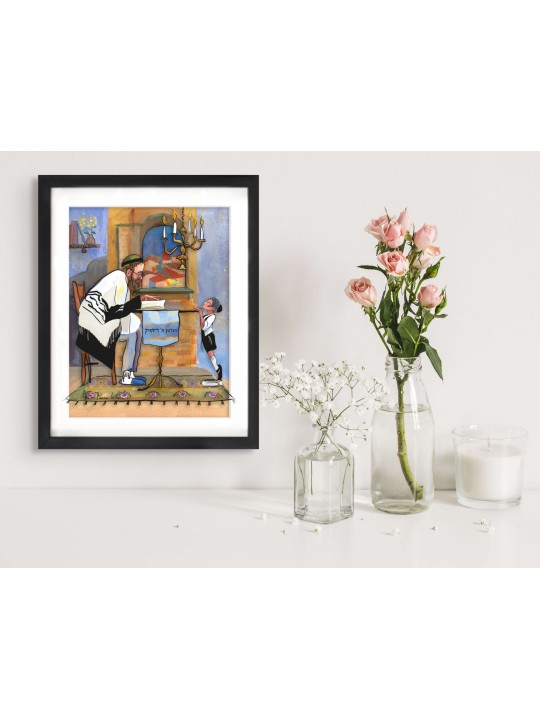 Générations de tradition juive peinture sur verre 3D, cadeaux Tu B'Av, I