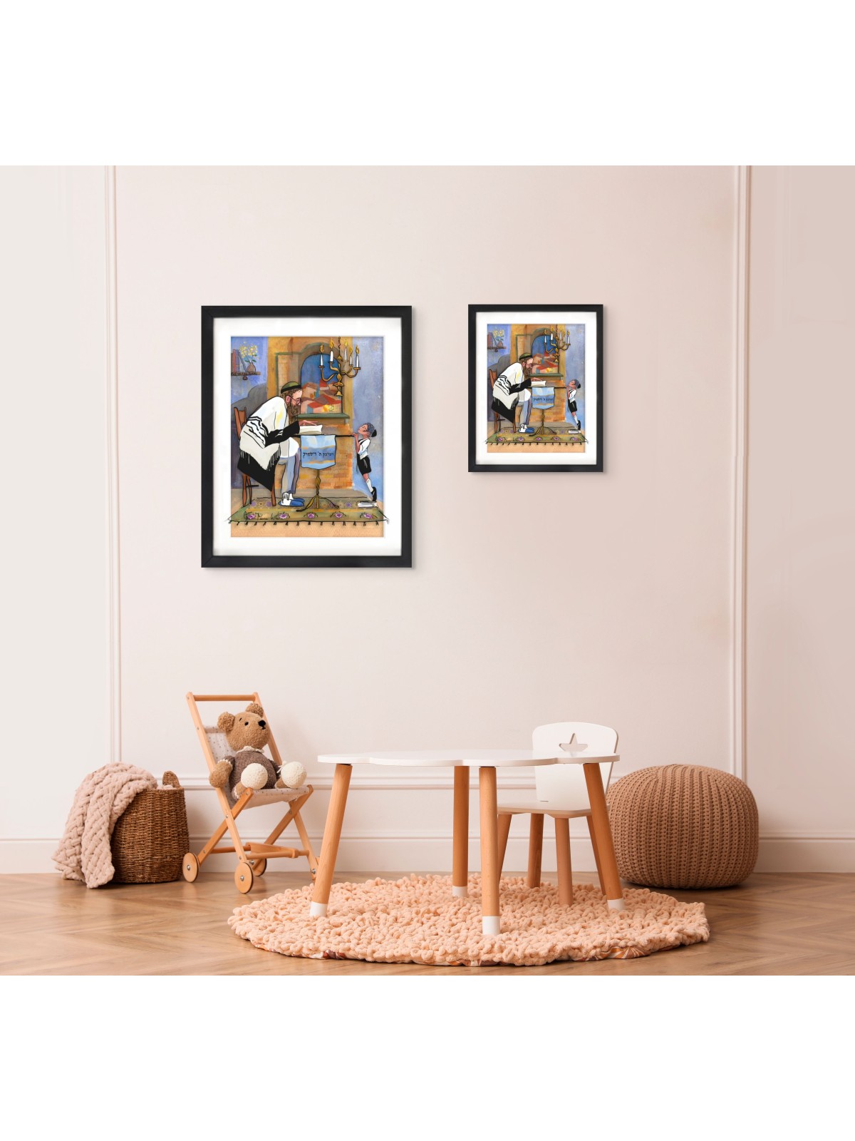 Générations de tradition juive peinture sur verre 3D, cadeaux Tu B'Av, I