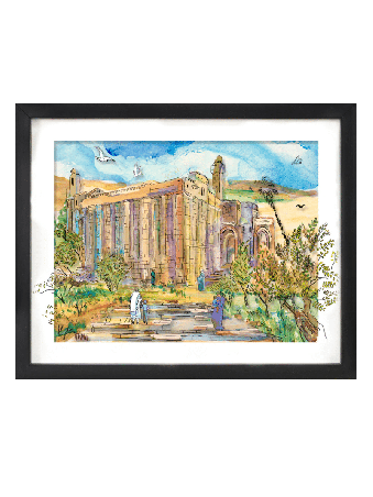 Grotte de Machpelah Elegance Peinture 3D sur verre wi , Cadeaux Tu B'Av , I