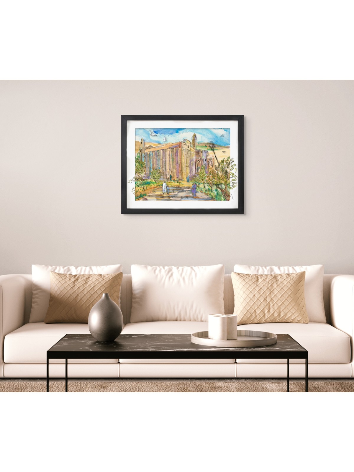 Grotte de Machpelah Elegance Peinture 3D sur verre wi , Cadeaux Tu B'Av , I
