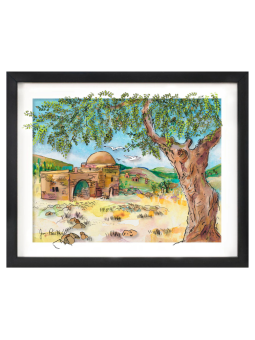 Kever Rachel 3D Painting on Glass - Modern Judaica , Tu B'Av Gifts , I