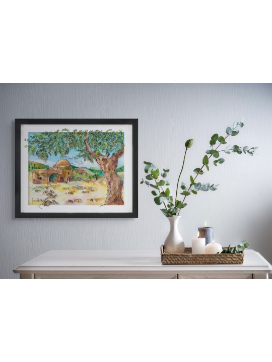 Kever Rachel 3D Painting on Glass - Modern Judaica , Tu B'Av Gifts , I